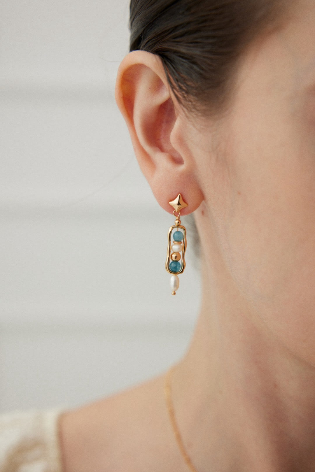 Amazonite Milky Way earrings