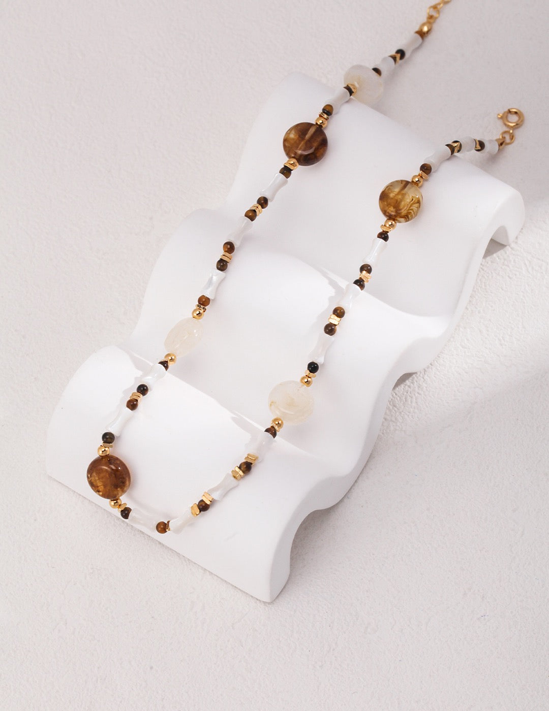 Tiger Eye and Pearl necklace