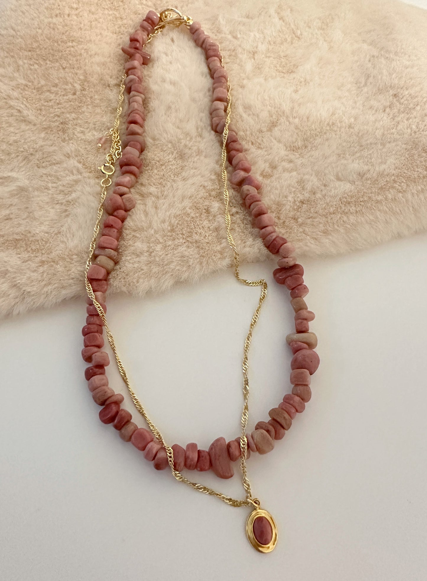 Rhodonite Necklace Set