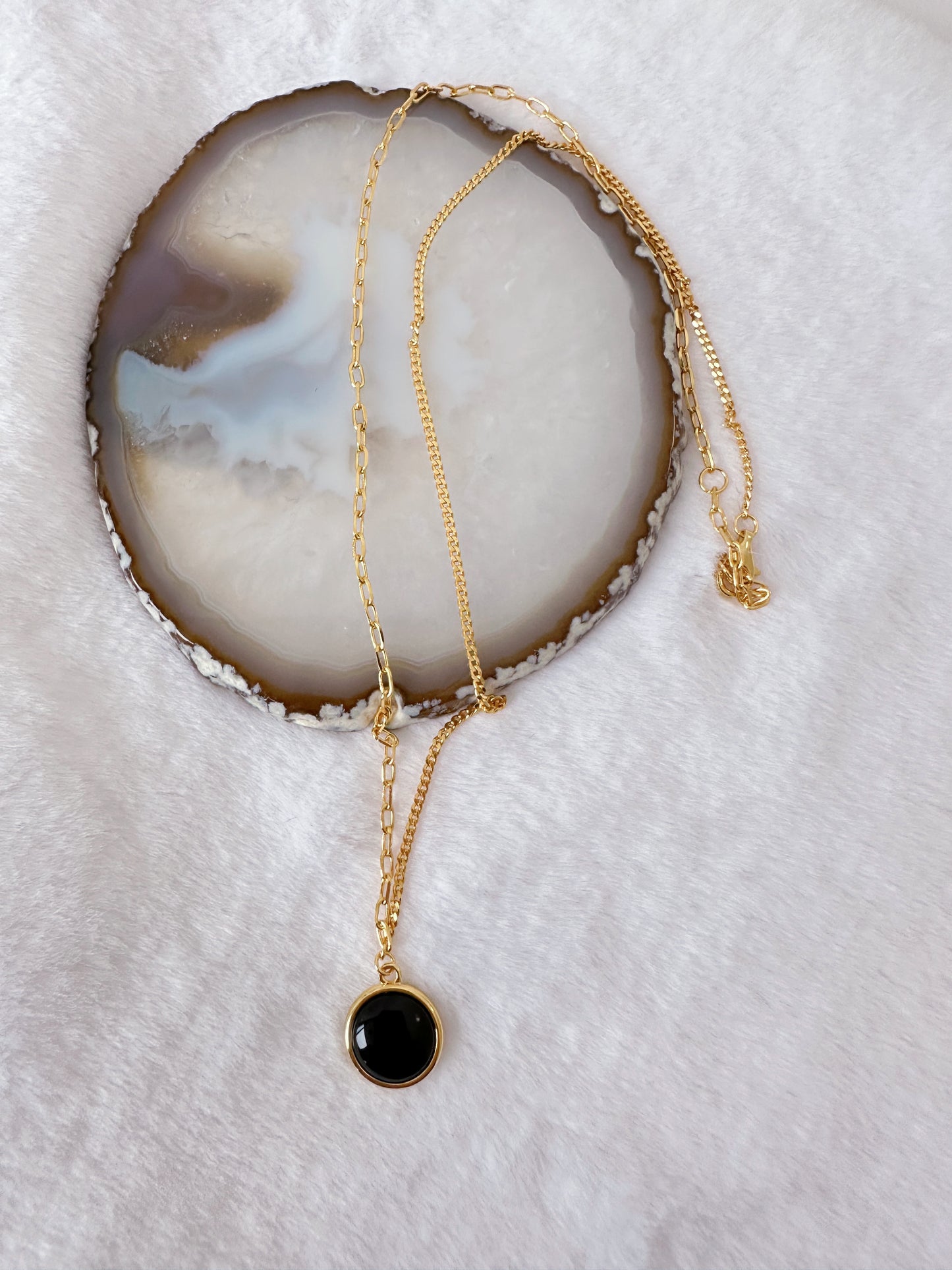 Onyx and Pearl Shell Necklace