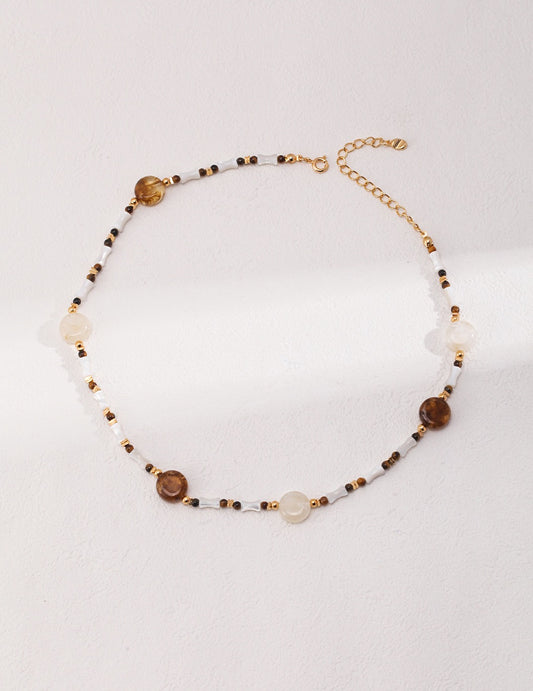 Tiger Eye and Pearl necklace