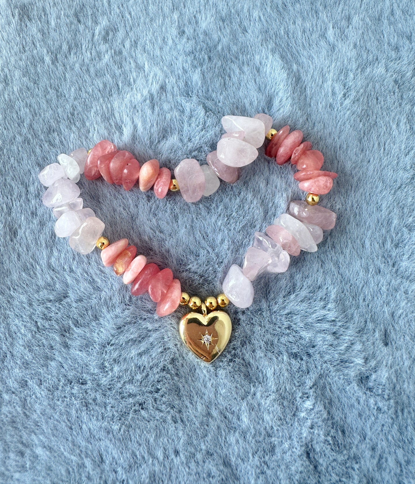 Rose Quartz and Rhodochrosite Bracelet